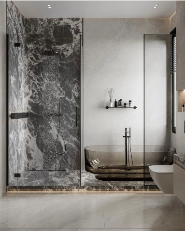 Anwendung Marble Bardiglio Mat im Bad